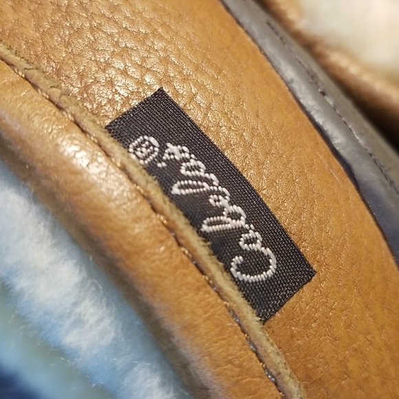 Cabelas leather and genuine shearling mens slippers size 10 like new condition - Picture 7 of 10